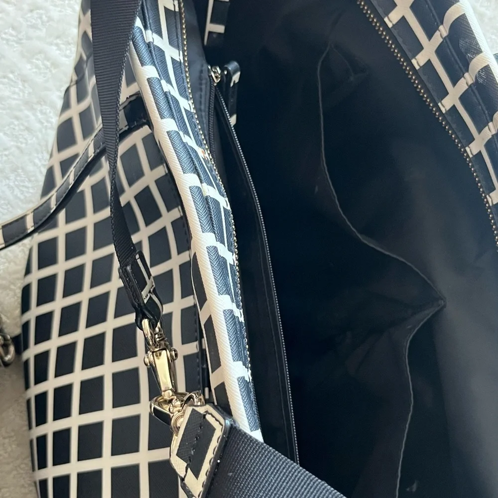 Kate spade Black and White Checkered Tote Bag diaper bag